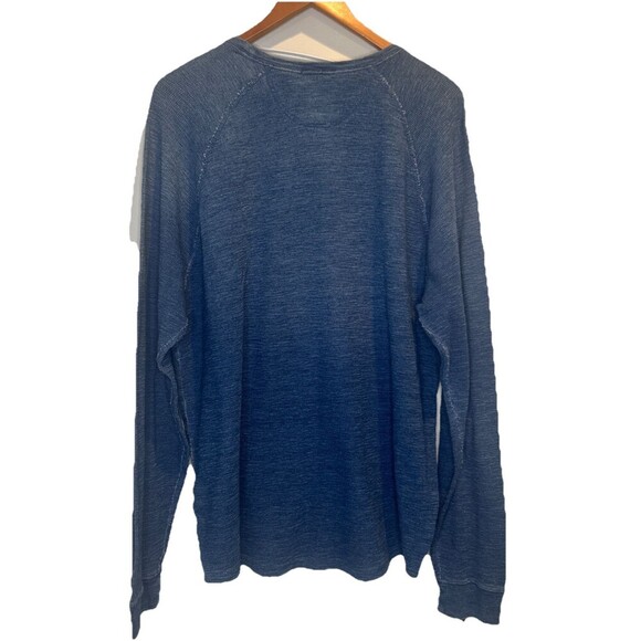 Lucky Brand True Indigo Men’s BLUE Thermal Knit Long Sleeve Henley Shirt Sz XXL - Picture 4 of 9